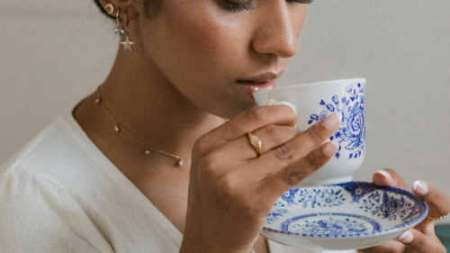 Person drinking tea